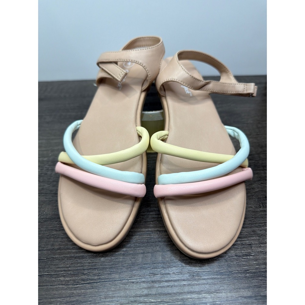 Cat & Jack Anja Sandals Girls 4 Multicolor Pastel Strappy Summer‎ Kidcore NWT